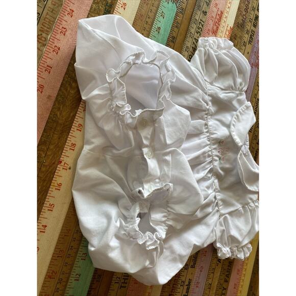 Vintage Glynne Percy 9 Month Bubble Romper Embroidered Bunny Tulip Easter Baby - Picture 5 of 13